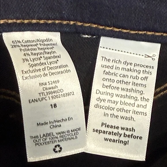 Straight Leg Jeans Women’s Size 18 Dark Wash Mid-Rise 5 Pocket Stretch NEW - Picture 7 of 9